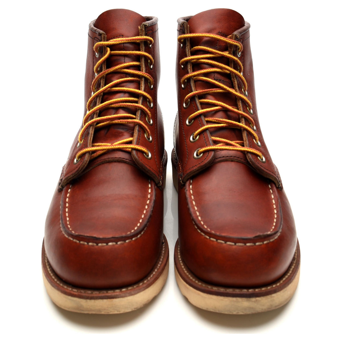 &#39;875&#39; Tan Brown Leather Moc Toe Boots UK 8 US 9 D