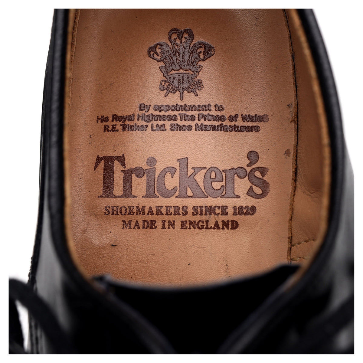 &#39;Woodstock&#39; Black Leather Derby UK 7.5