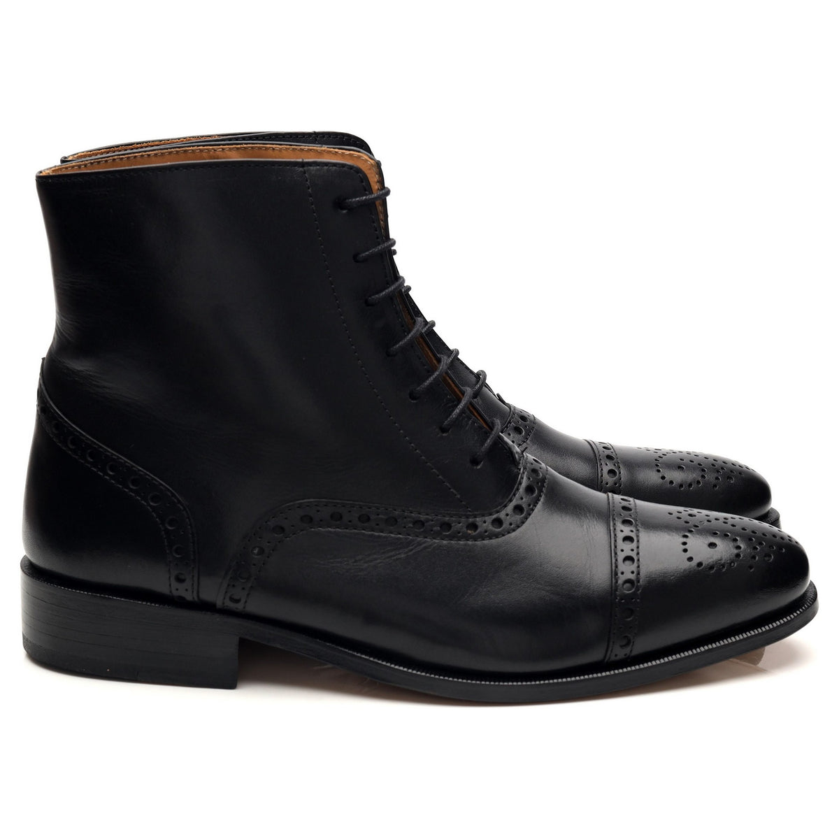 &#39;Balmoral&#39; Black Leather Boots UK 6.5
