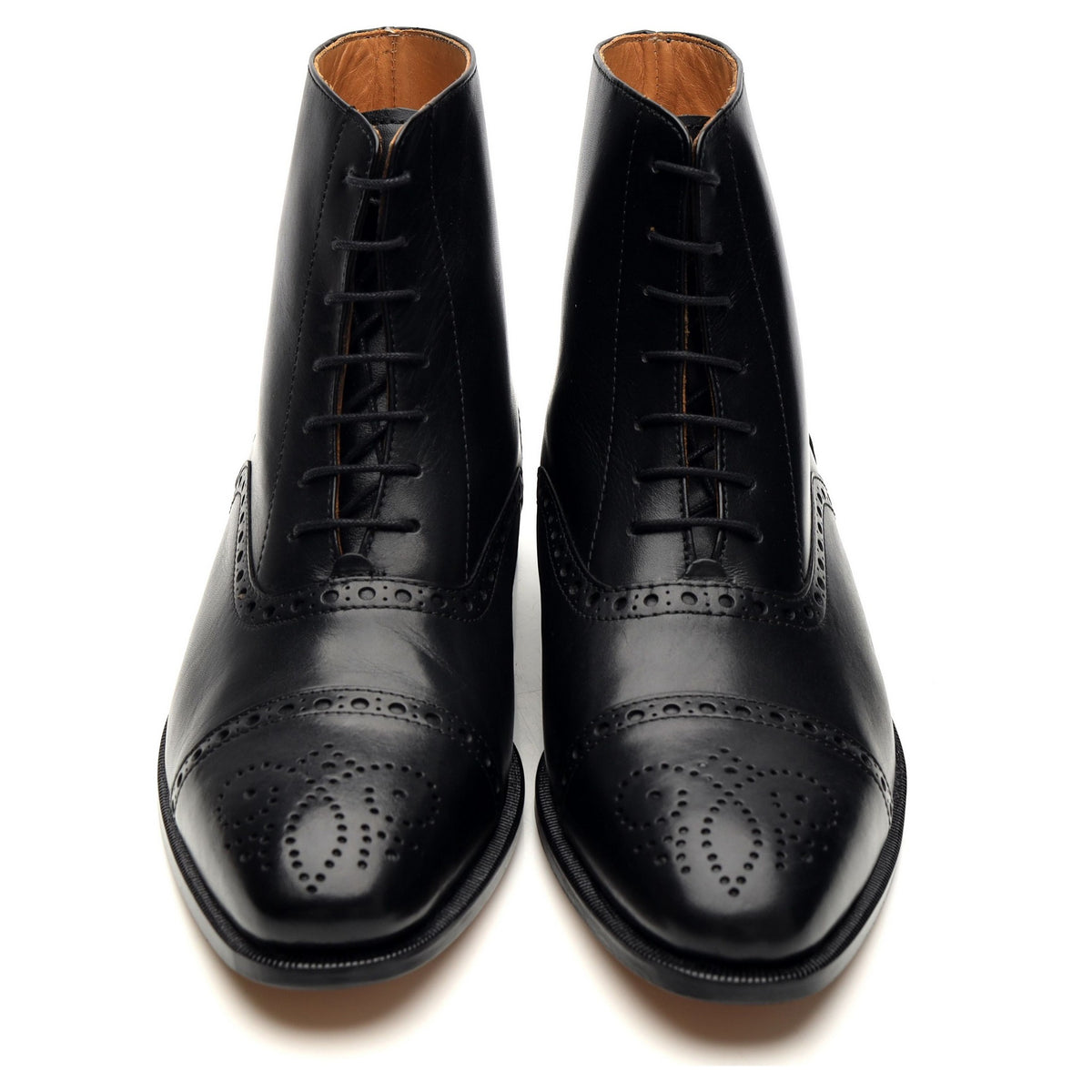 &#39;Balmoral&#39; Black Leather Boots UK 6.5