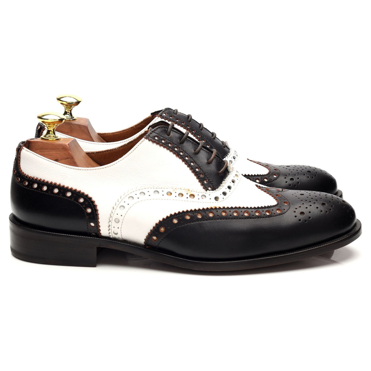 &#39;Astaire&#39; Black and White Leather Spectator Brogues UK 7.5
