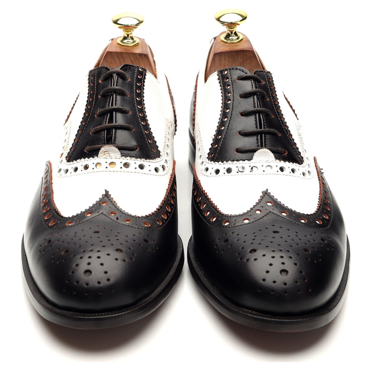 &#39;Astaire&#39; Black and White Leather Spectator Brogues UK 7.5