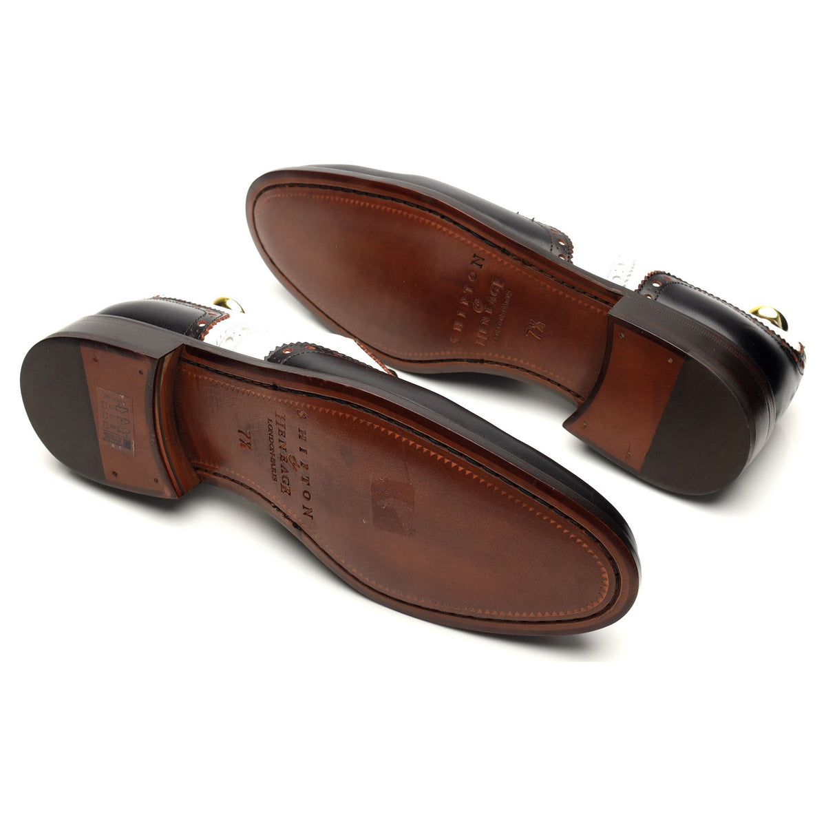 &#39;Astaire&#39; Black and White Leather Spectator Brogues UK 7.5