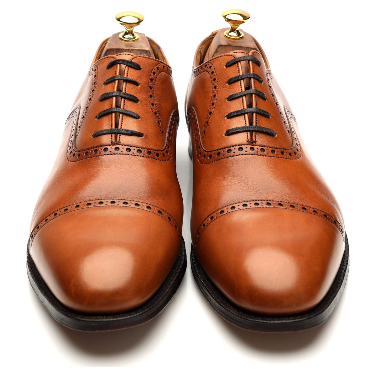 &#39;Blenheim&#39; Tan Brown Leather Oxford Brogues UK 11 F
