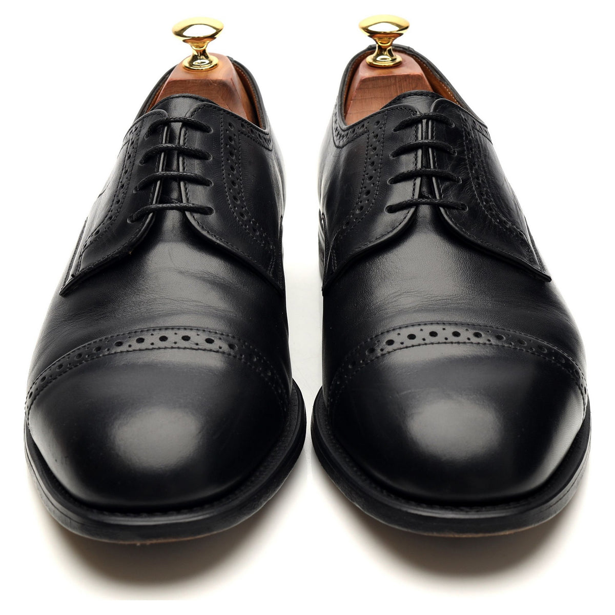 &#39;Cambridge&#39; Black Leather Derby Brogues UK 9 F