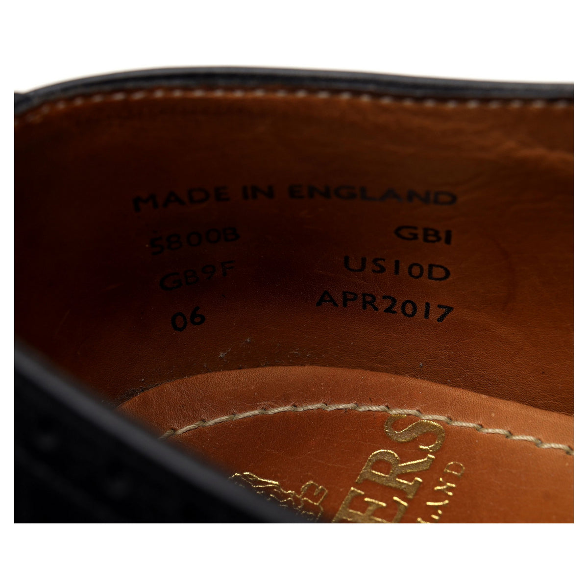 &#39;Cambridge&#39; Black Leather Derby Brogues UK 9 F