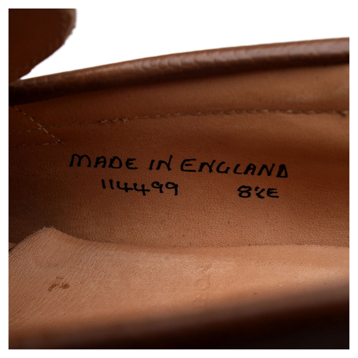 &#39;Epsom&#39; Brown Grain Leather Loafers UK 8.5 E