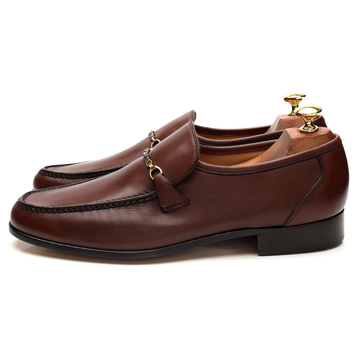 &#39;Timor&#39; Brown Leather Horsebit Loafers UK 9.5 G