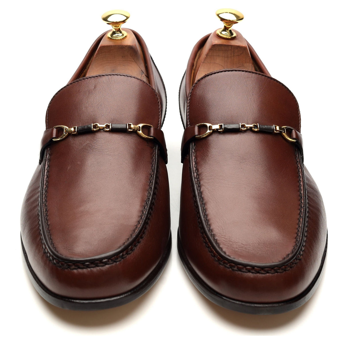 &#39;Timor&#39; Brown Leather Horsebit Loafers UK 9.5 G