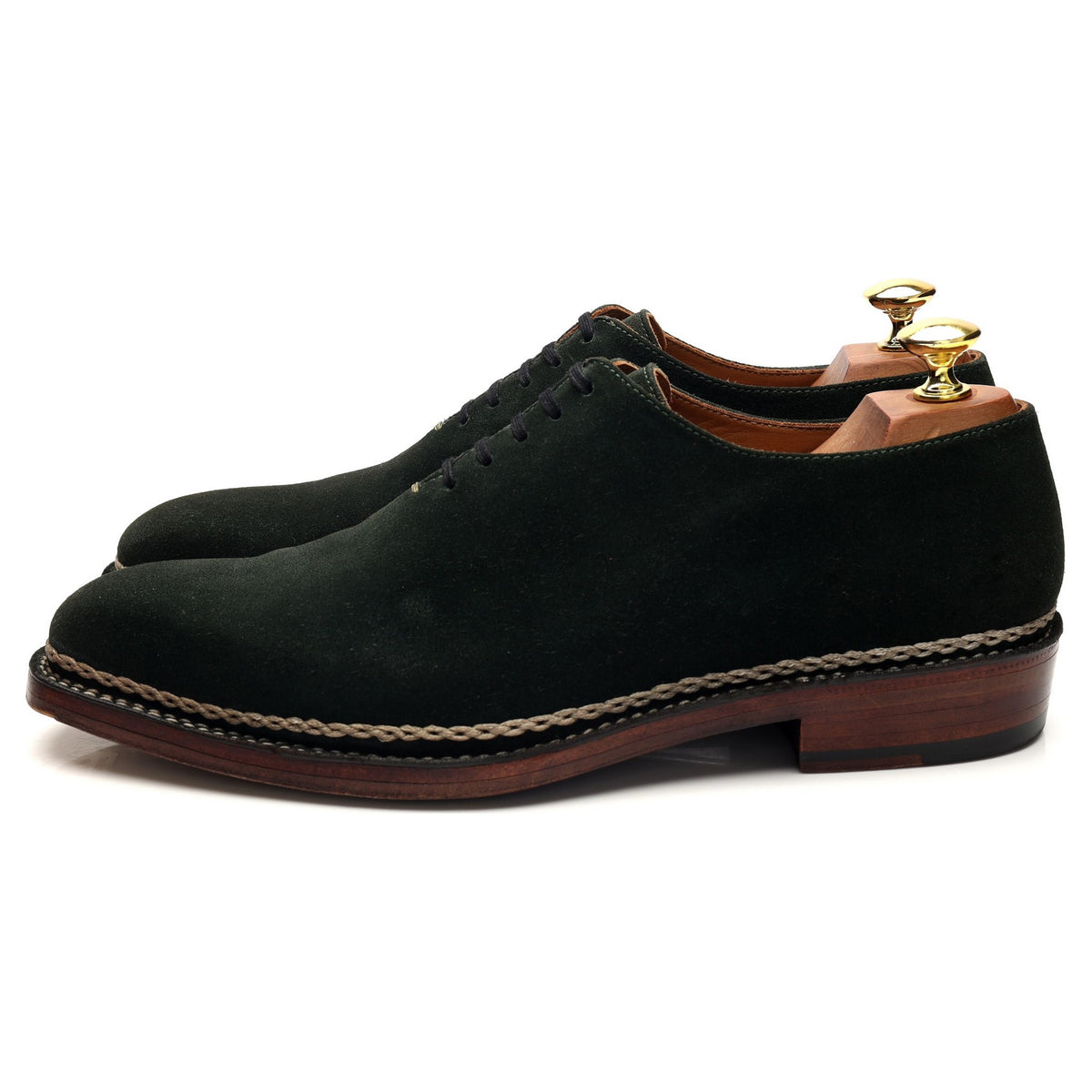 Green Suede Wholecut Oxford UK 7.5