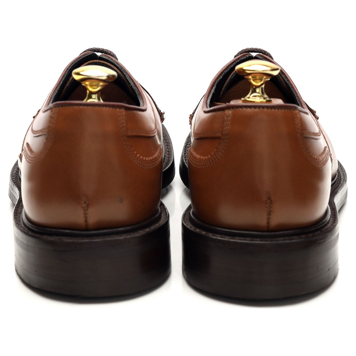 Tan Brown Leather Split Toe Derby UK 8.5
