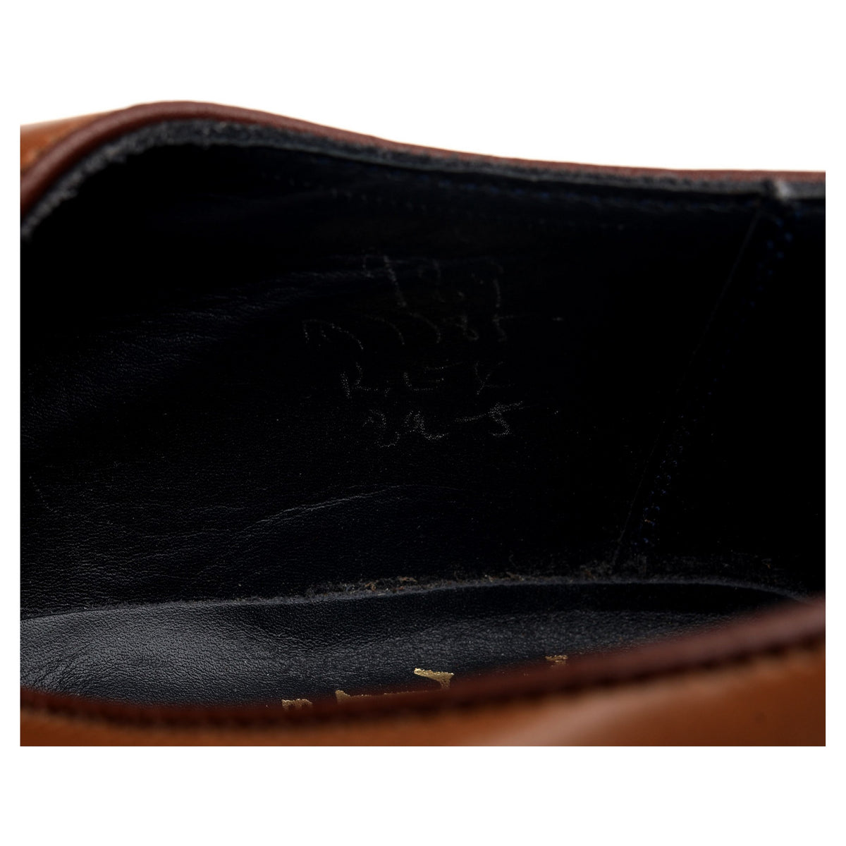 Tan Brown Leather Split Toe Derby UK 8.5