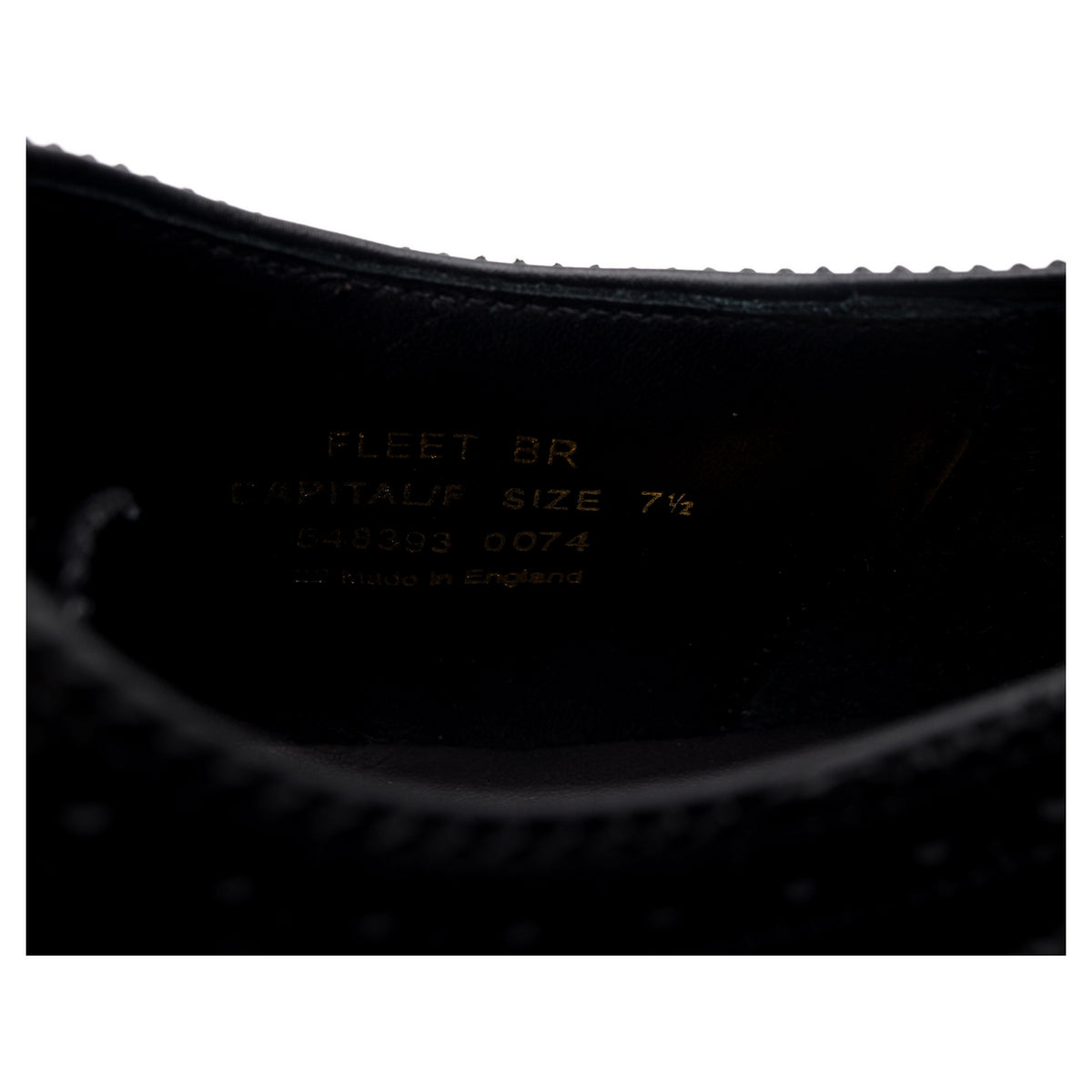 1880 &#39;Fleet&#39; Black Leather Oxford Semi Brogues UK 7.5 F