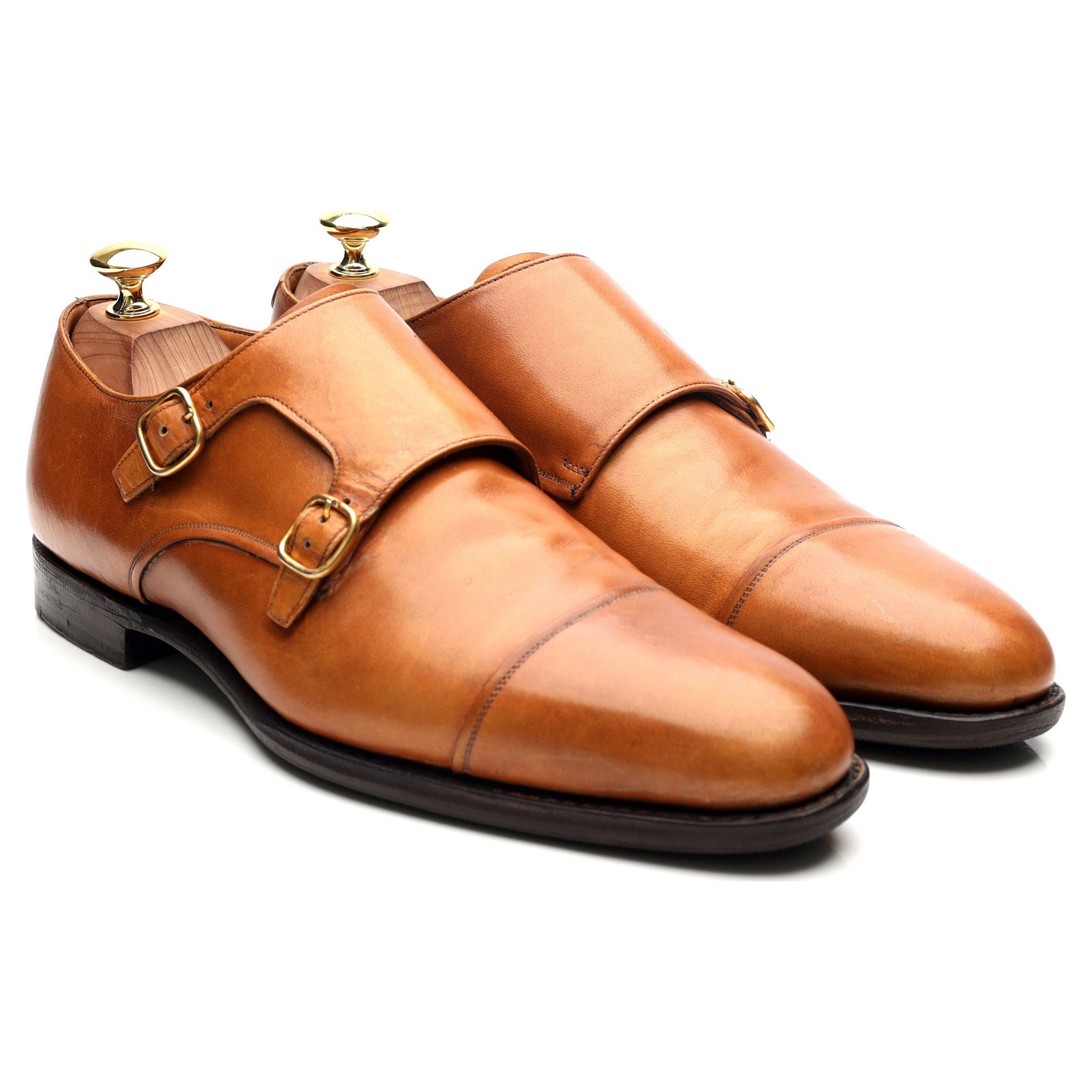 Monk strap cheap tan shoes