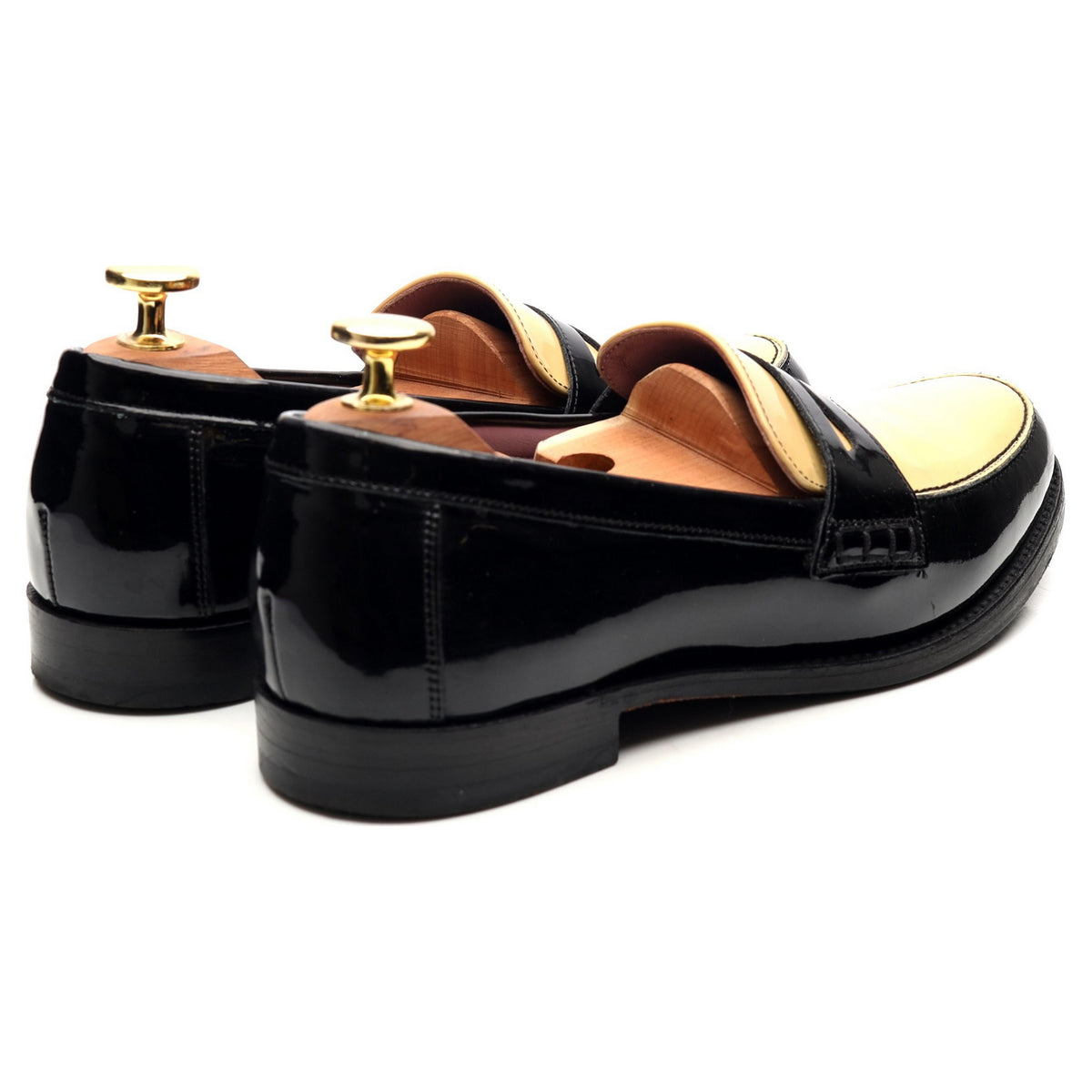 Women&#39;s Black Cream Leather Loafer UK 5 D