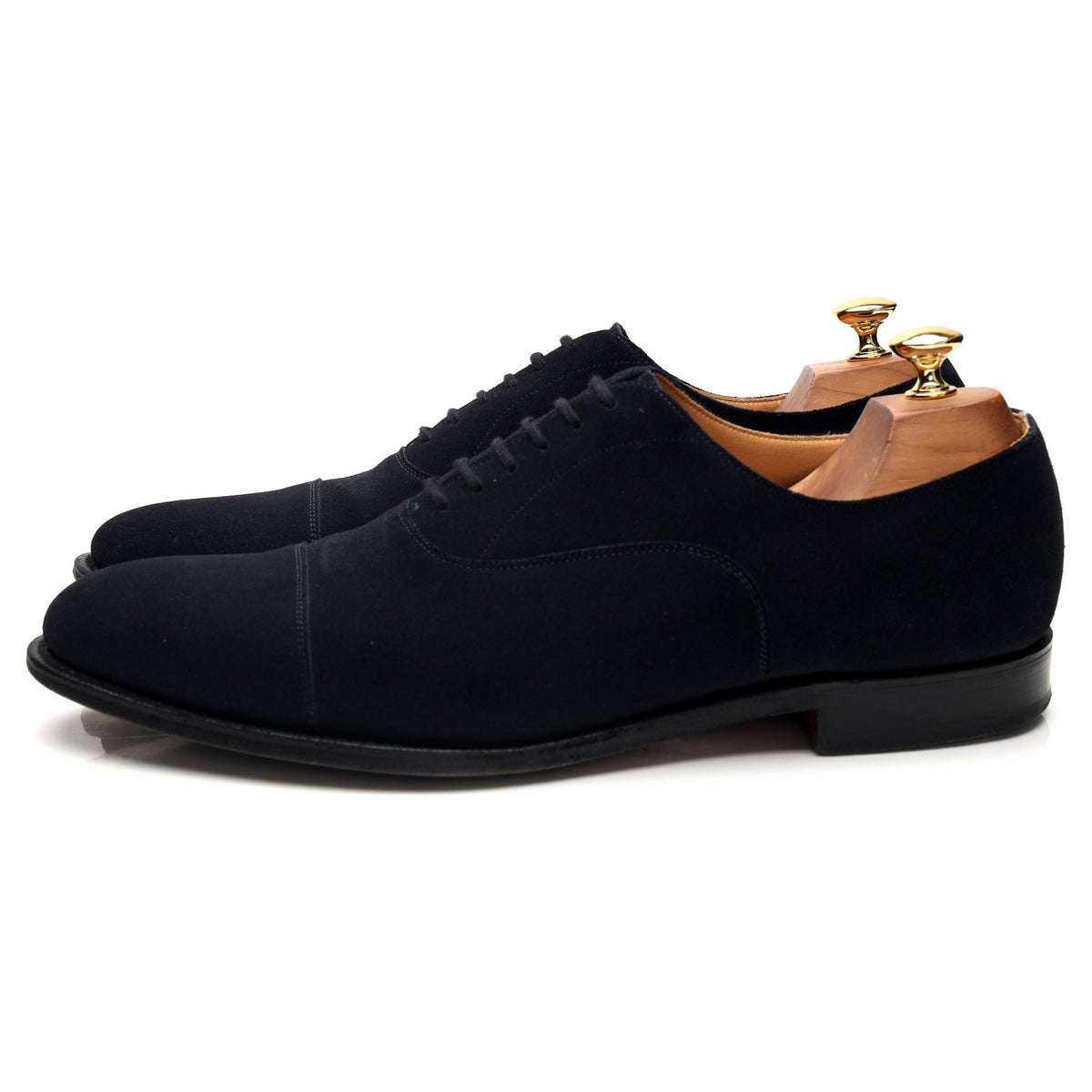 &#39;Dubai&#39; Navy Blue Suede Oxford UK 9.5 G