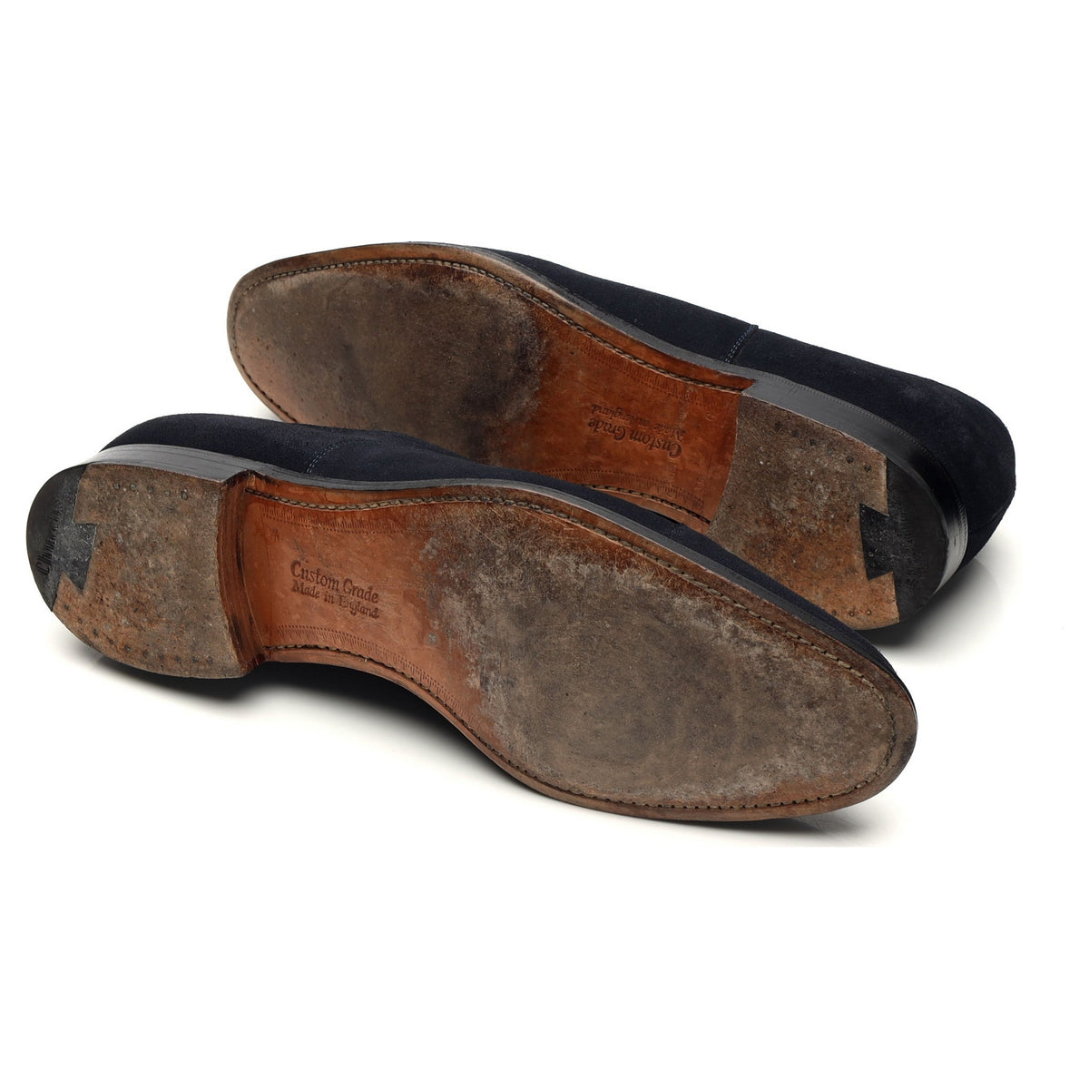 &#39;Dubai&#39; Navy Blue Suede Oxford UK 9.5 G