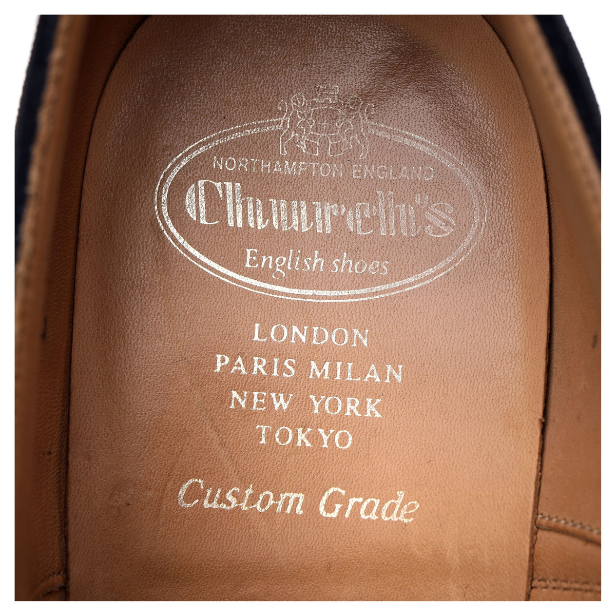 &#39;Dubai&#39; Navy Blue Suede Oxford UK 9.5 G
