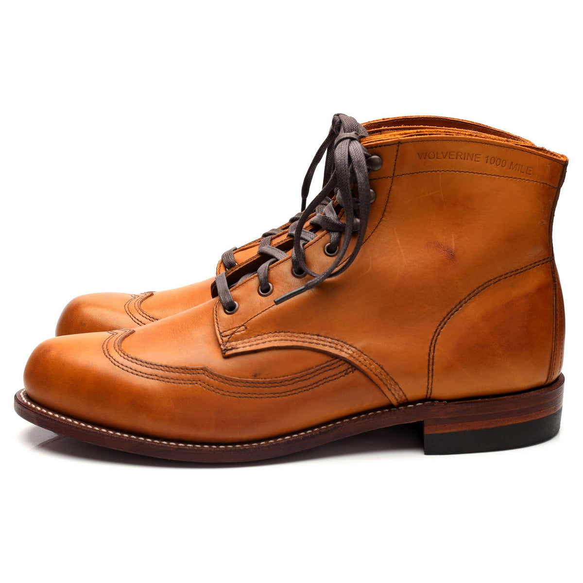 1000 Mile &#39;Addison&#39; Tan Brown Leather Boots UK 10 US 11 D