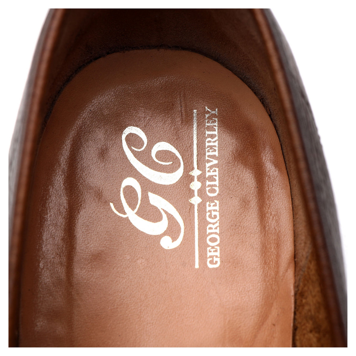 &#39;George&#39; Dark Brown Grain Leather Unlined Loafers UK 10.5 E