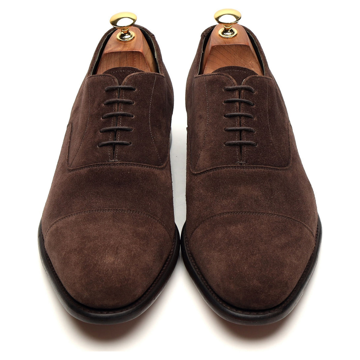 Gieves &amp; Hawkes Dark Brown Suede Oxford UK 10 F