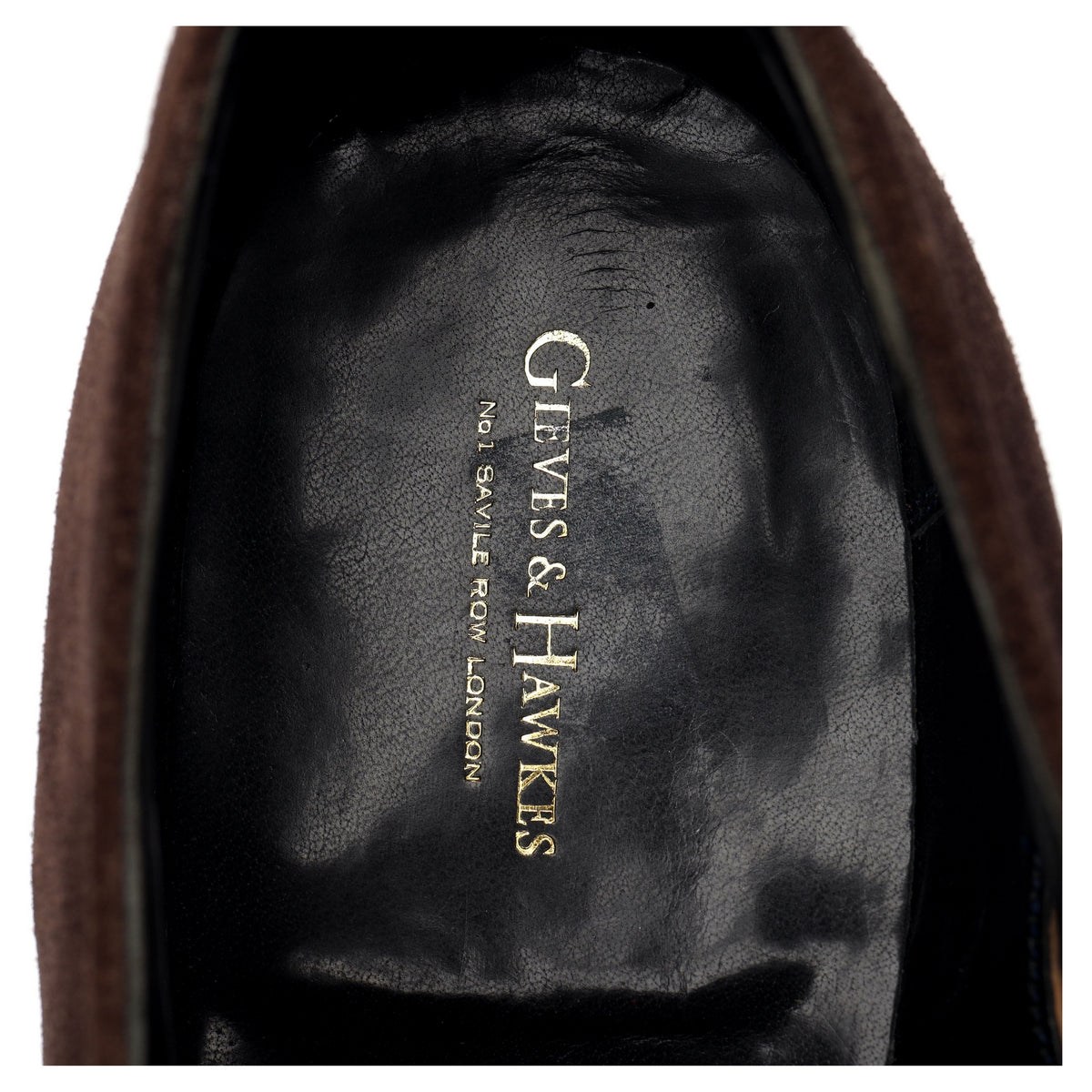 Gieves &amp; Hawkes Dark Brown Suede Oxford UK 10 F