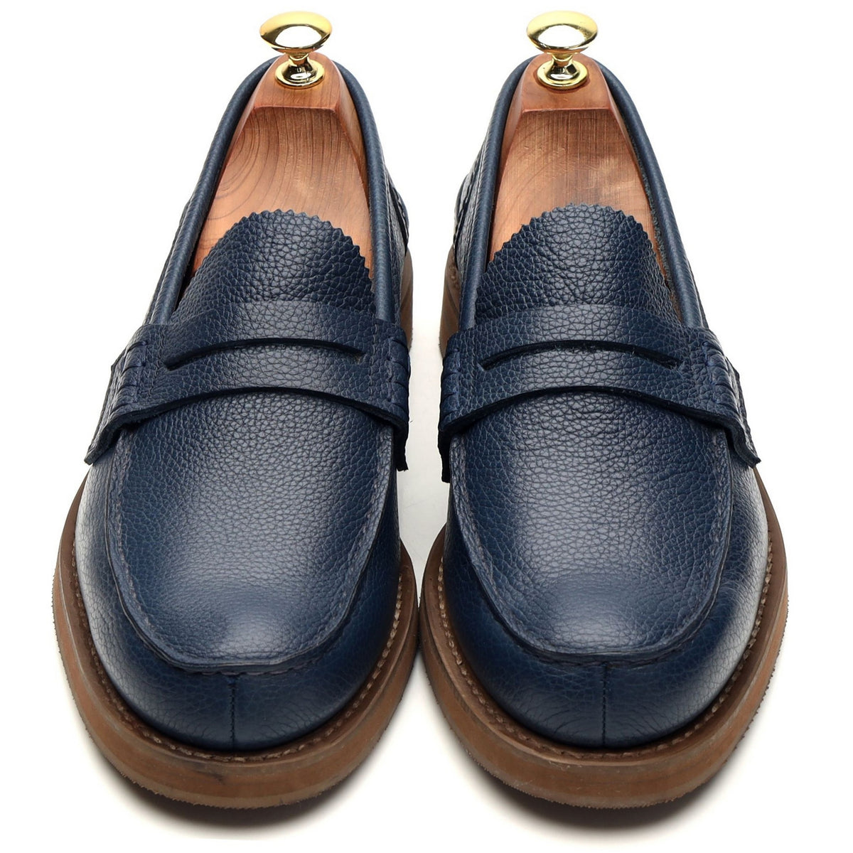 &#39;Pembrey&#39; Blue Leather Loafers UK 8.5 F