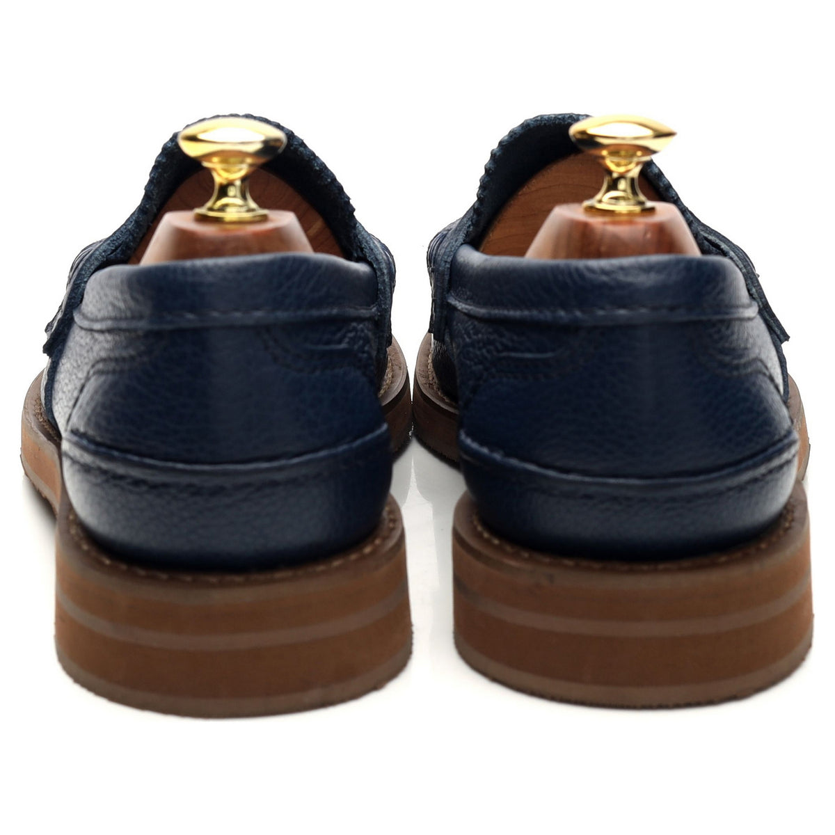 &#39;Pembrey&#39; Blue Leather Loafers UK 8.5 F