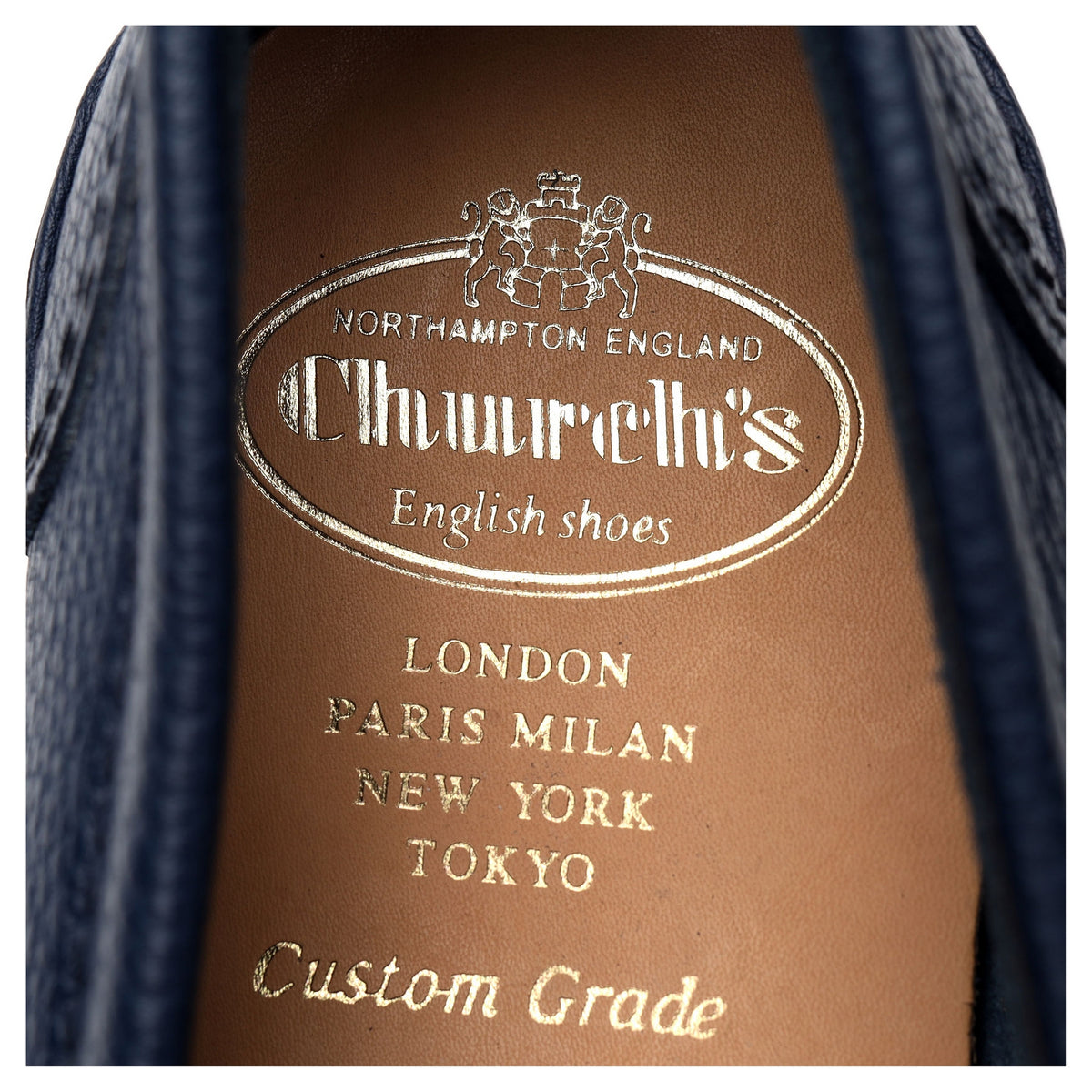 &#39;Pembrey&#39; Blue Leather Loafers UK 8.5 F