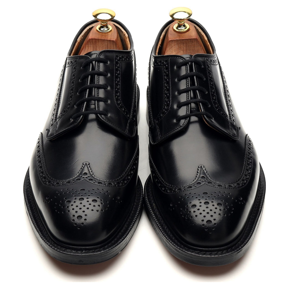 &#39;Grafton&#39; Black Leather Derby Brogues UK 8 G