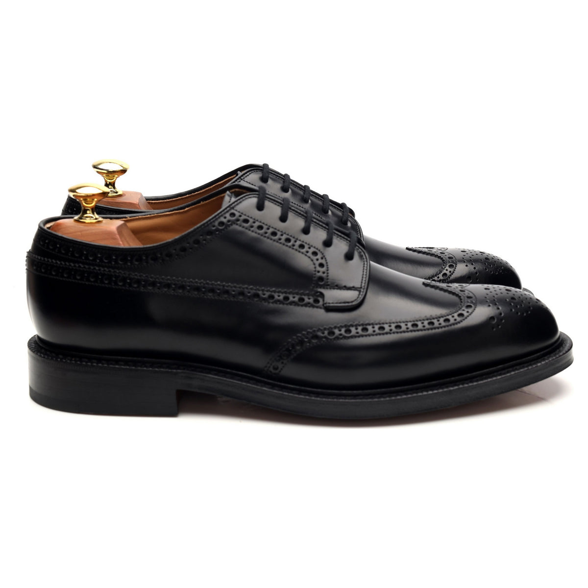 &#39;Grafton&#39; Black Leather Derby Brogues UK 8 G