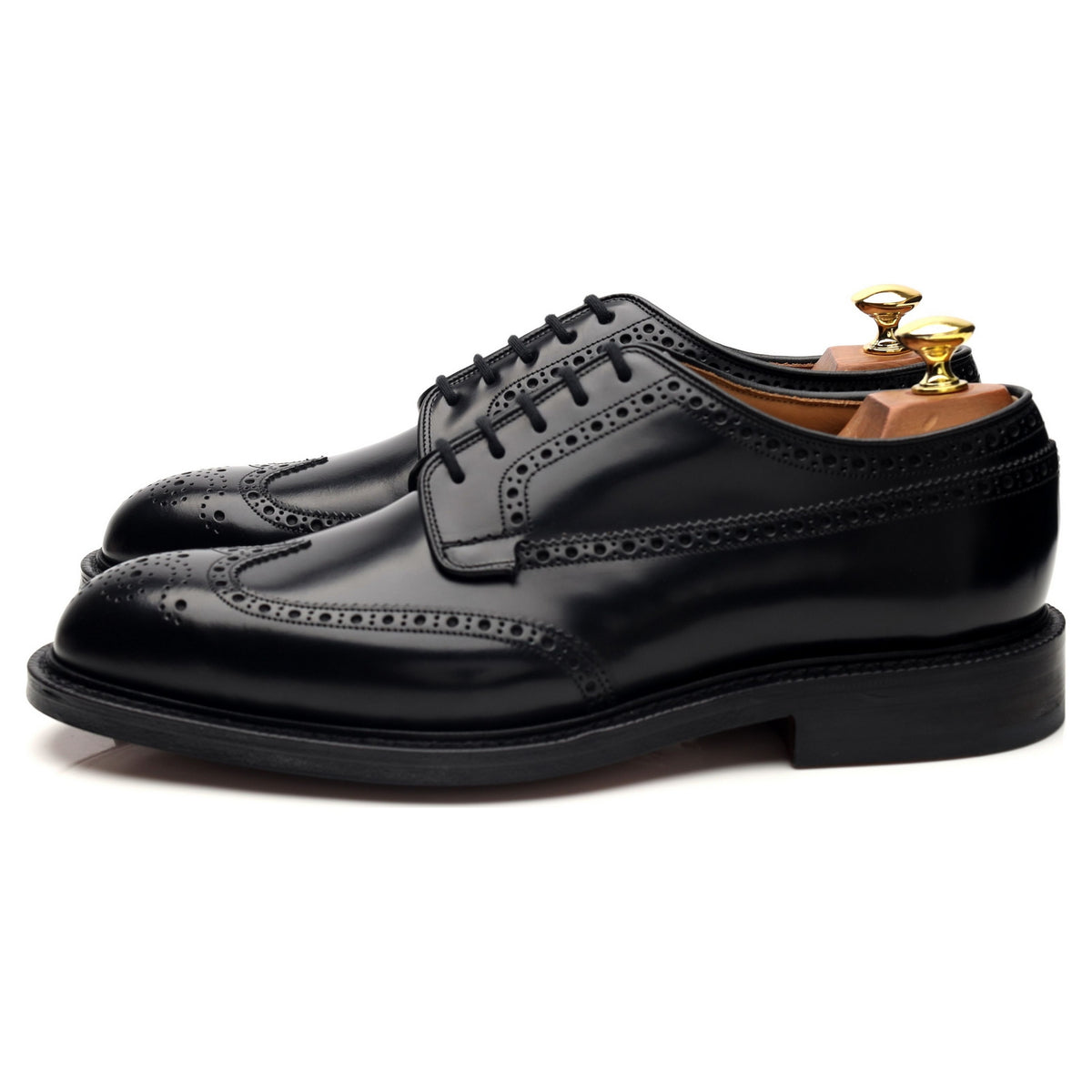 &#39;Grafton&#39; Black Leather Derby Brogues UK 8 G