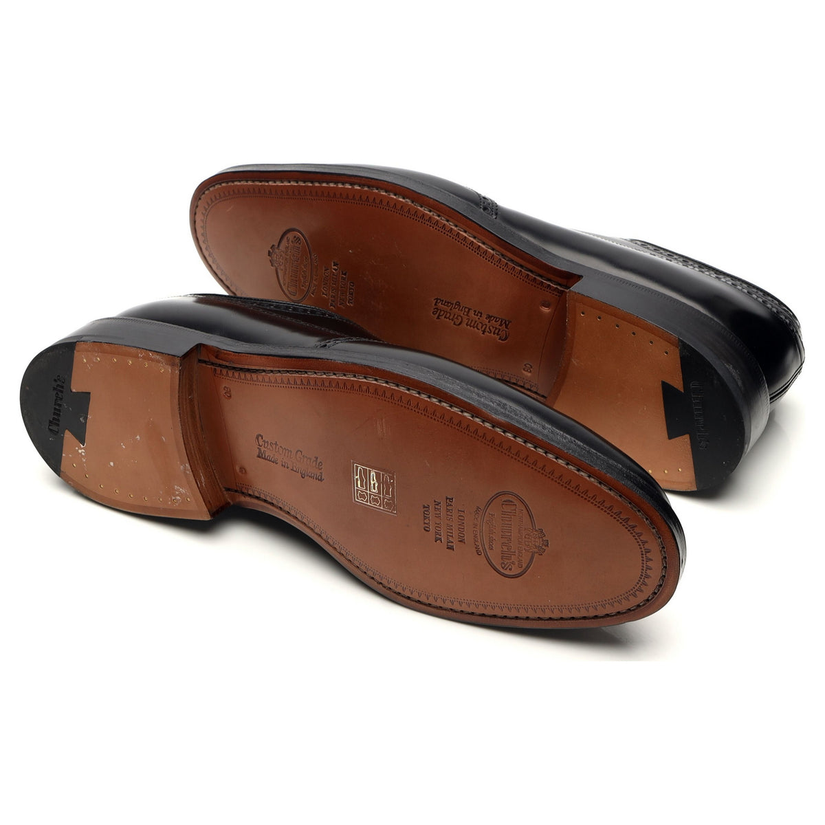 &#39;Grafton&#39; Black Leather Derby Brogues UK 8 G