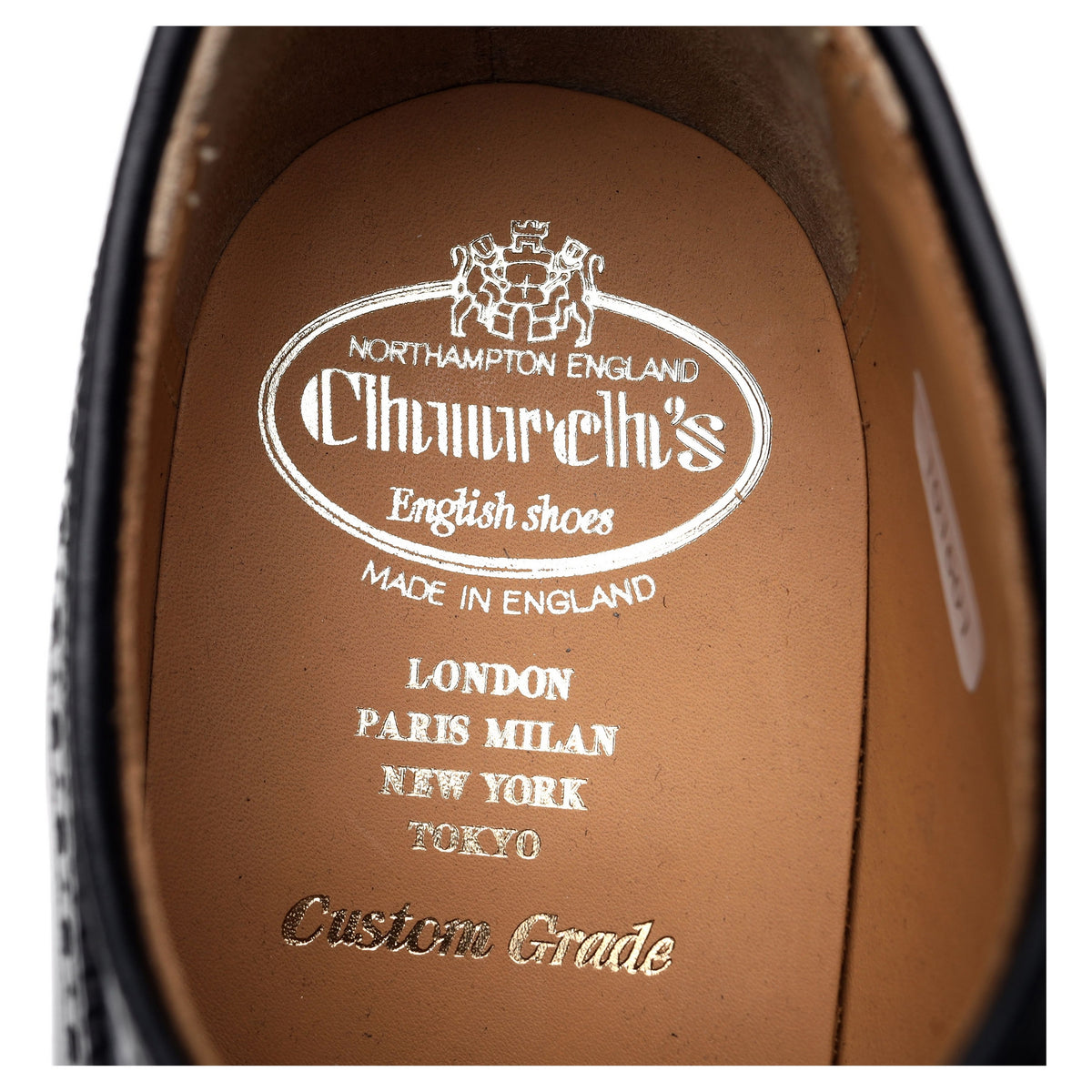 &#39;Grafton&#39; Black Leather Derby Brogues UK 8 G