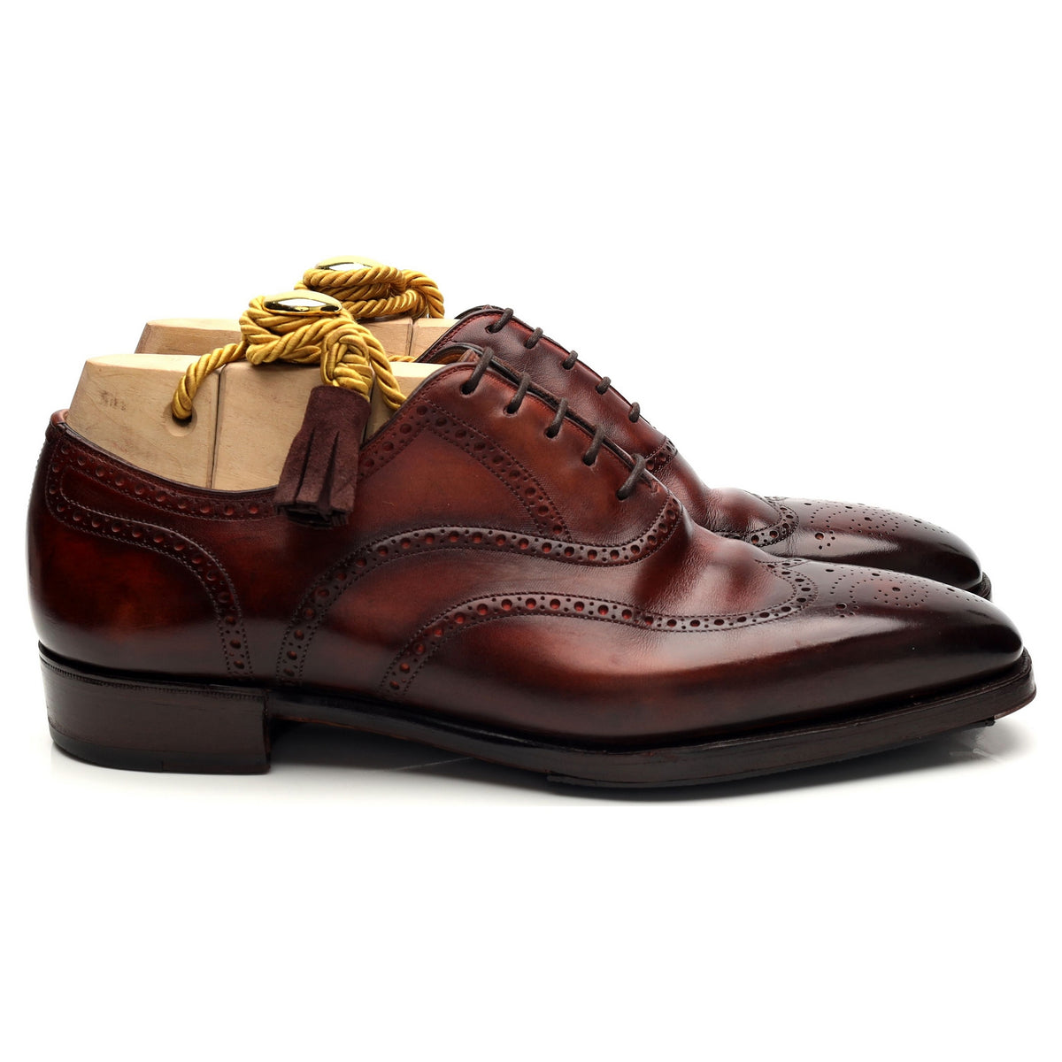 MTO Brown Patina Leather Oxford Brogues UK 7.5