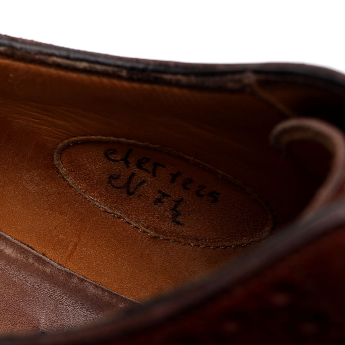 MTO Brown Patina Leather Oxford Brogues UK 7.5
