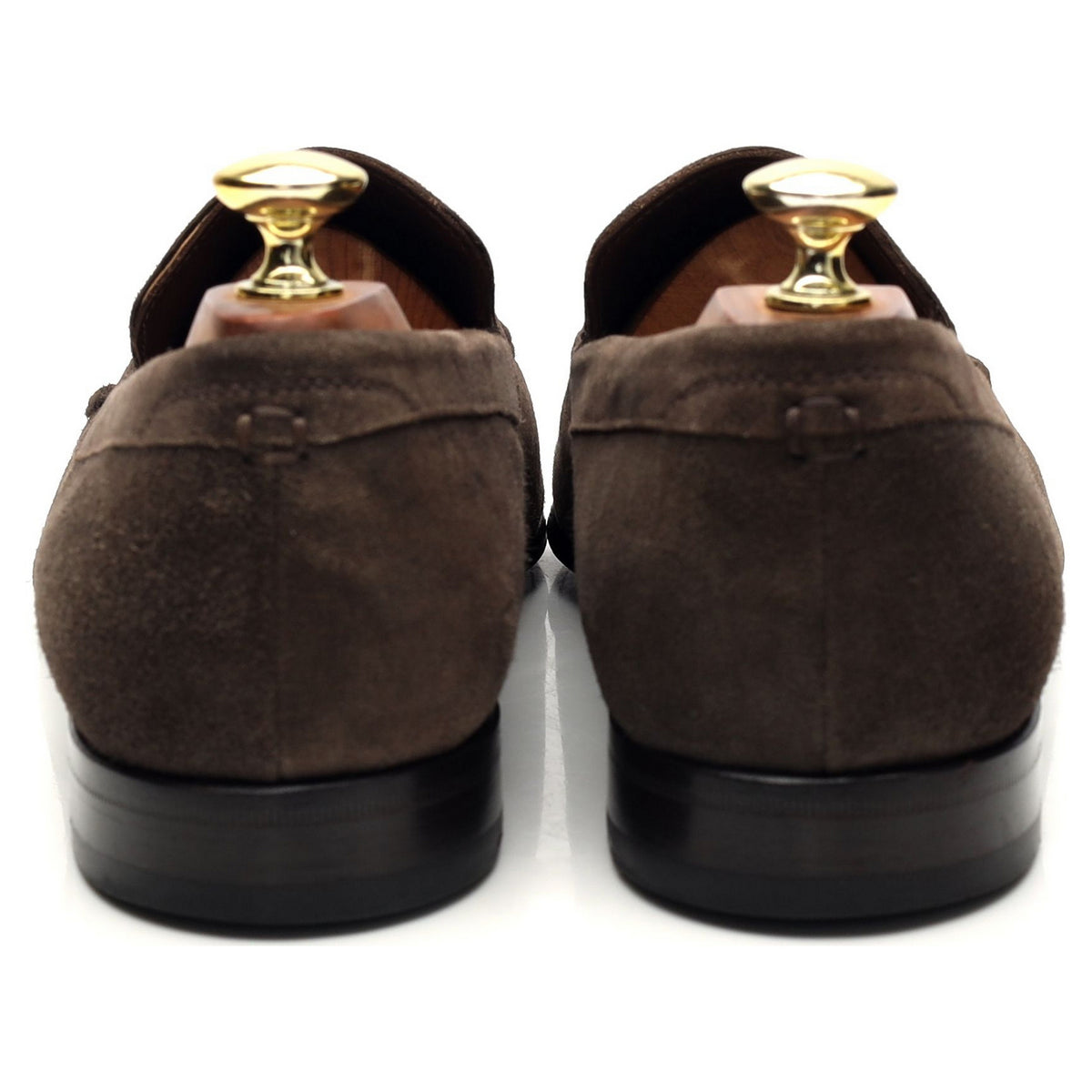 Light Brown Suede Tassel Loafers UK 7
