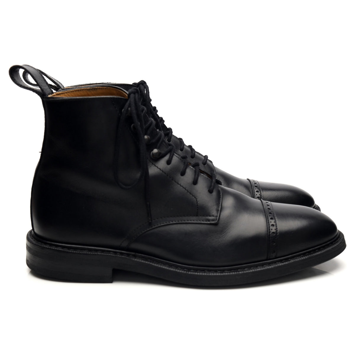 &#39;Tjärnö&#39; Black Leather Boots UK 7 F