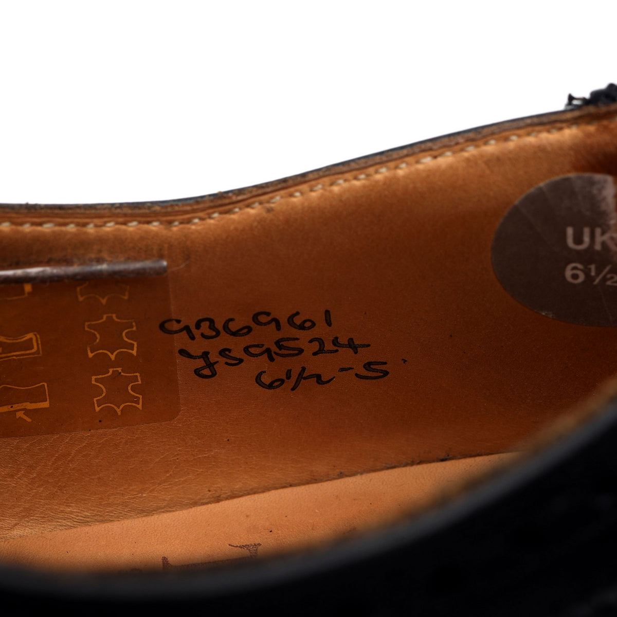 Black Leather Oxford Brogues UK 6.5