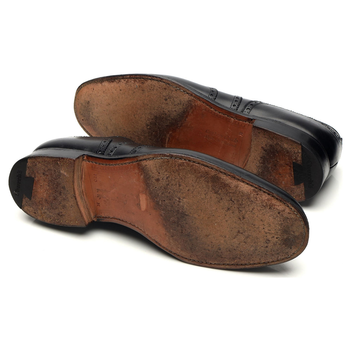 &#39;Chetwynd&#39; Black Leather Oxford Brogues UK 12 H
