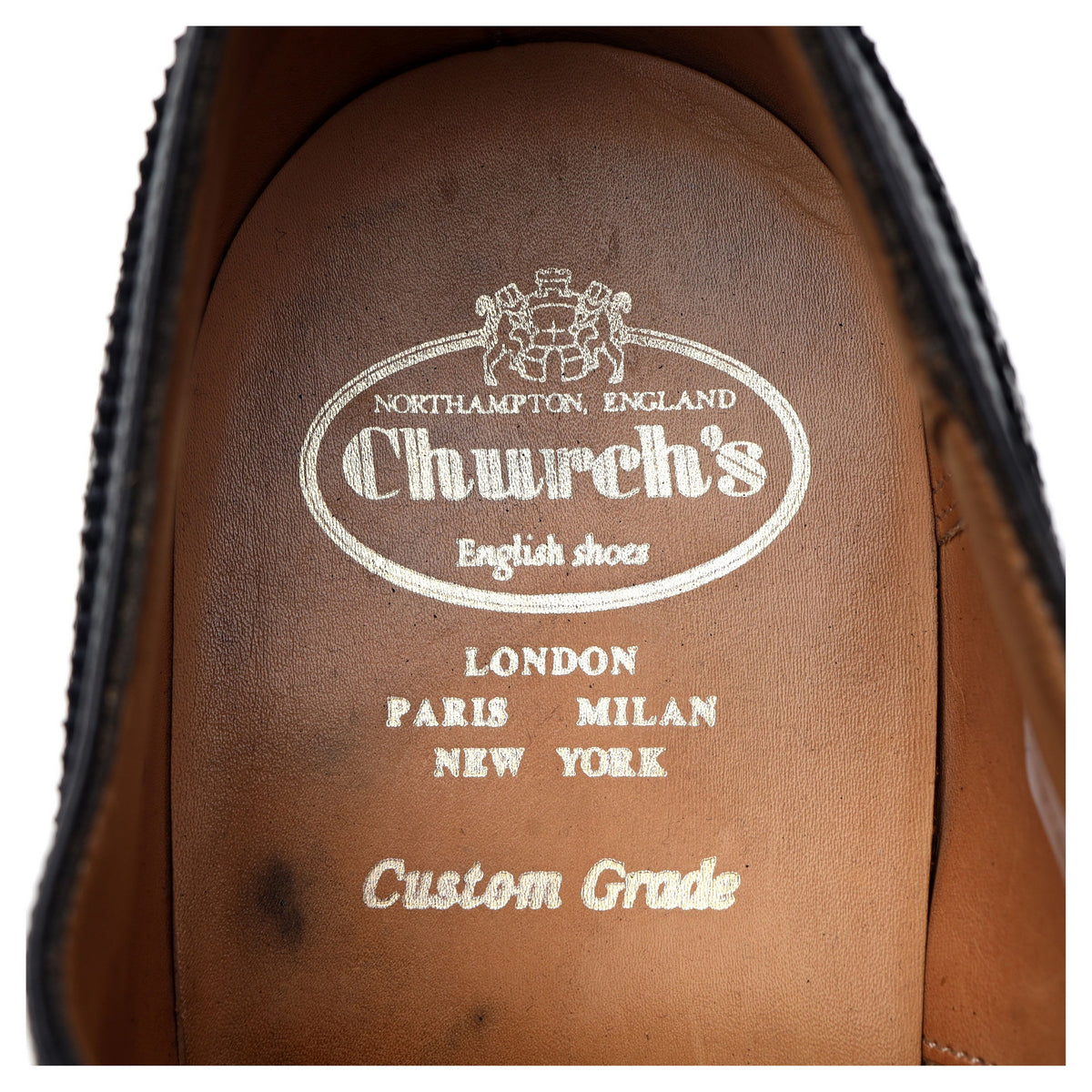 &#39;Chetwynd&#39; Black Leather Oxford Brogues UK 12 H