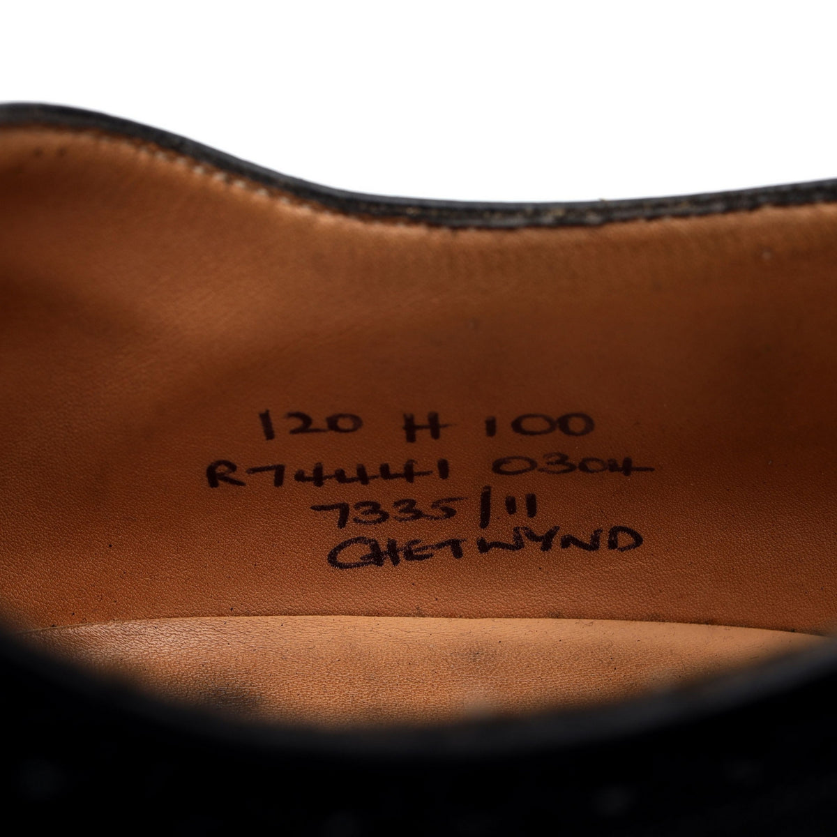 &#39;Chetwynd&#39; Black Leather Oxford Brogues UK 12 H