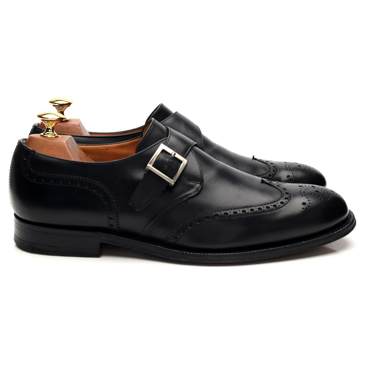 Black Leather Monk Strap UK 8 F