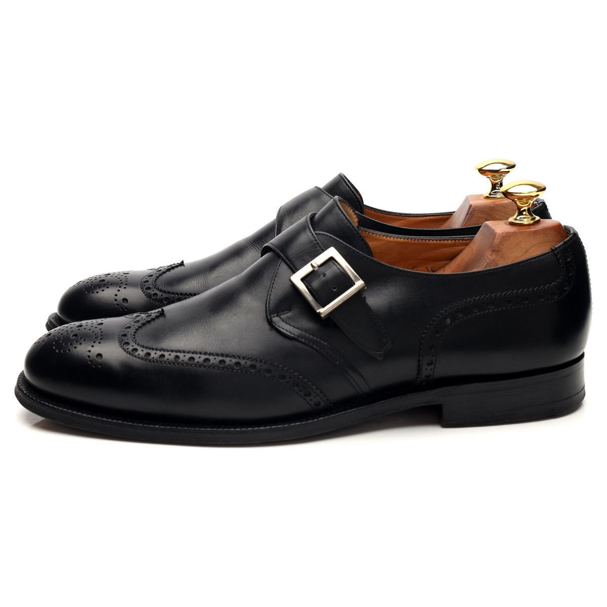 Black Leather Monk Strap UK 8 F