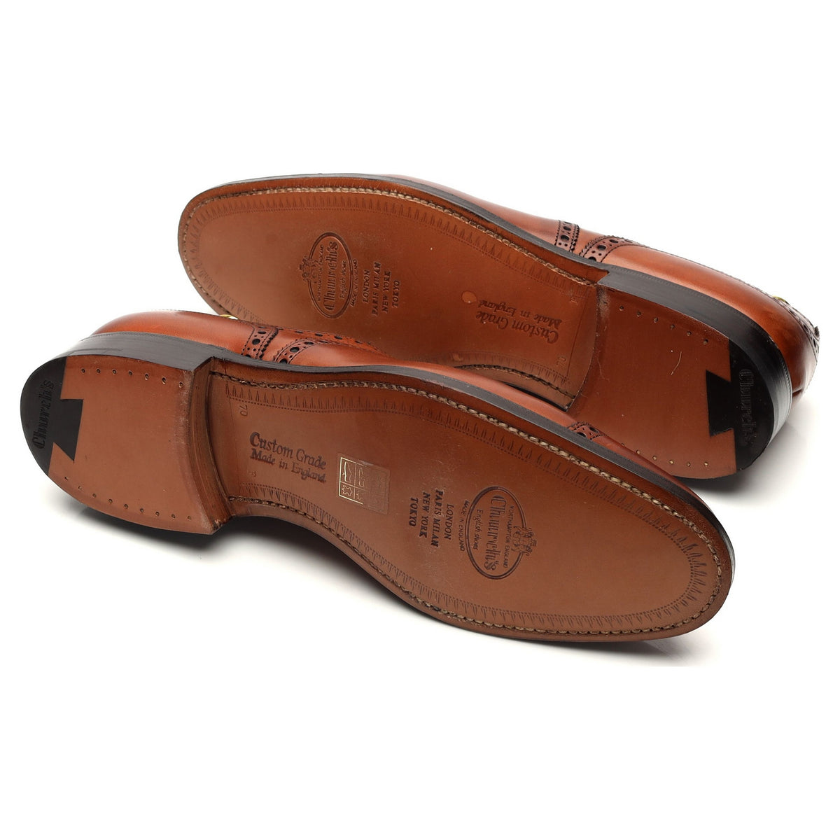 &#39;Diplomat&#39; Tan Brown Leather Oxford Brogues UK 7 F