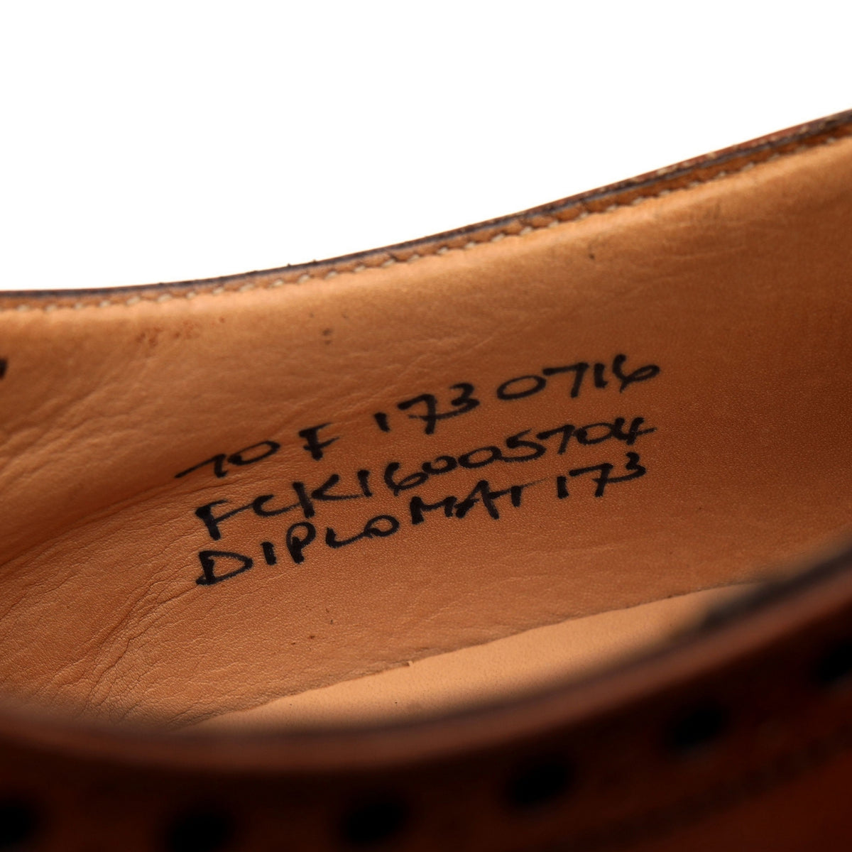&#39;Diplomat&#39; Tan Brown Leather Oxford Brogues UK 7 F