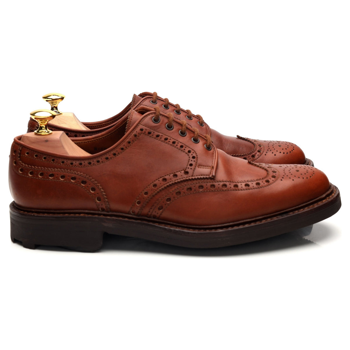 &#39;Warwick&#39; Tan Brown Leather Derby Brogues UK 7.5 F