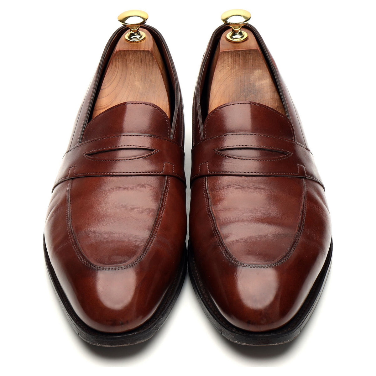 &#39;Adley&#39; Brown Museum Leather Loafers UK 8.5 E