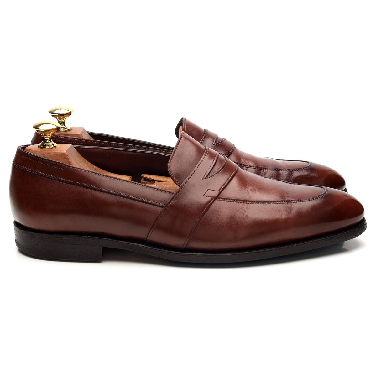 &#39;Adley&#39; Brown Museum Leather Loafers UK 8.5 E