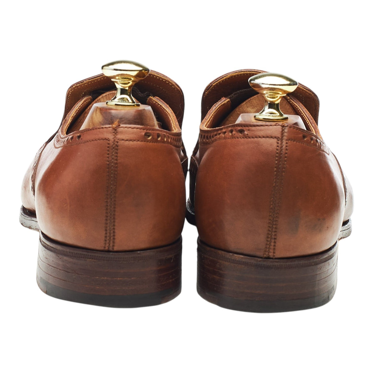 Tan Brown Leather Brogue Loafers UK 8 US 9 C